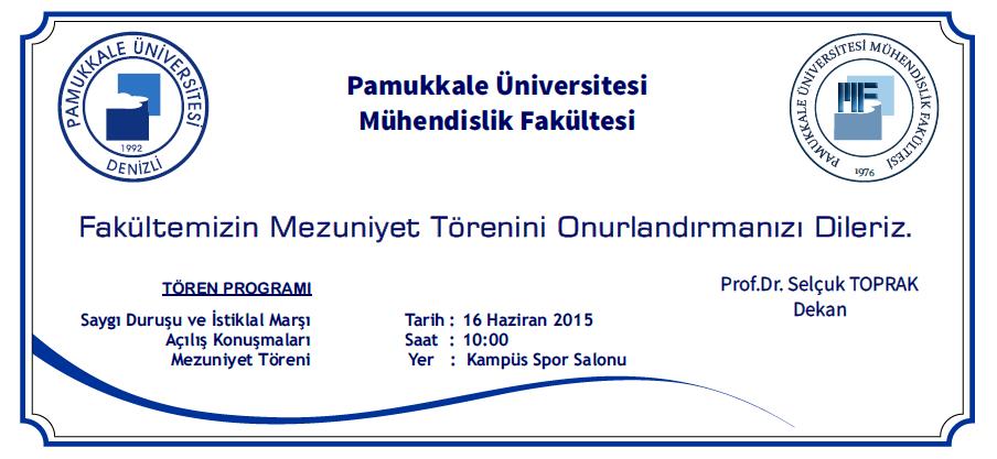 Mühendislik Fakültesi Mezuniyet Töreni