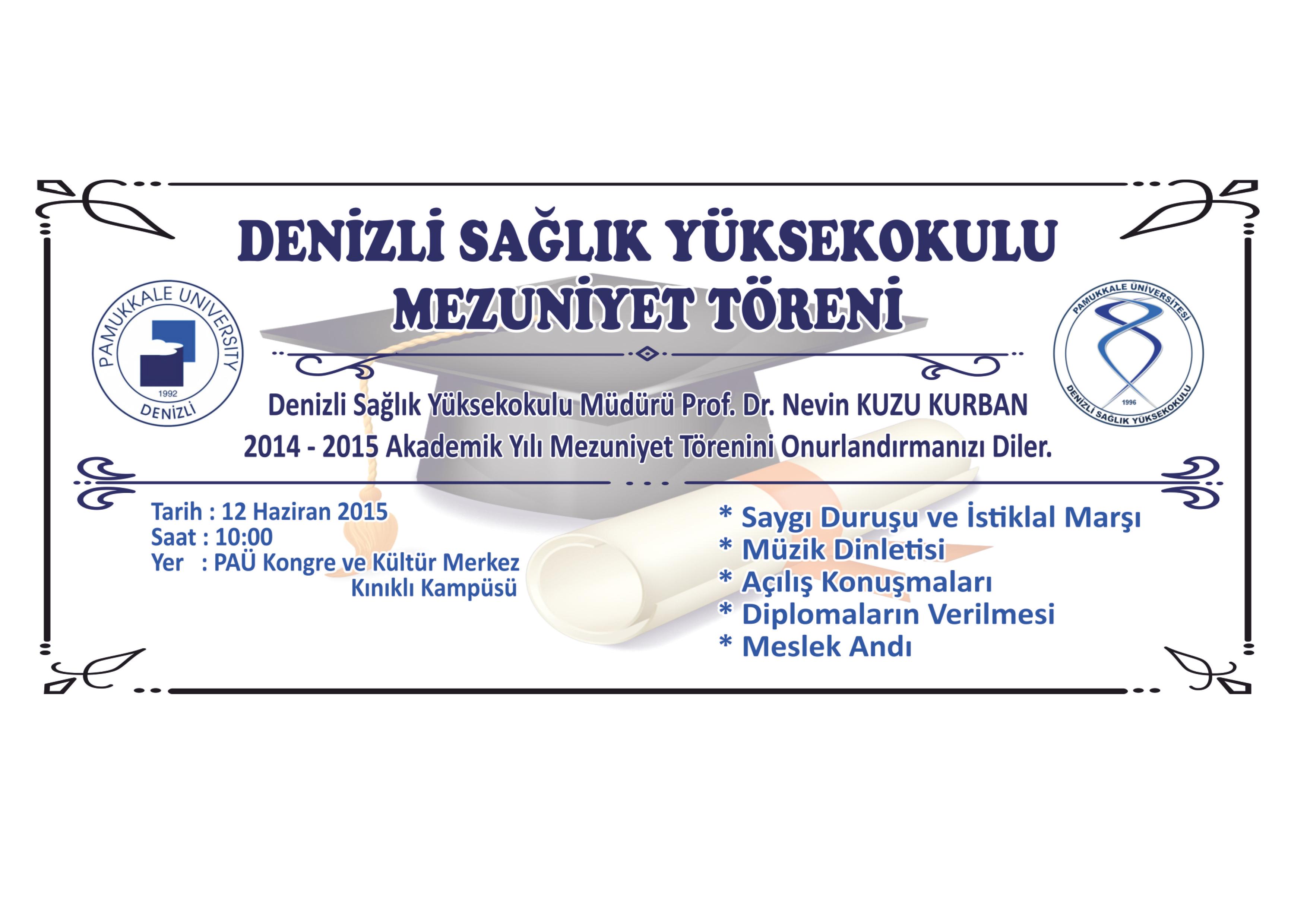 Denizli Sağlık Yüksekokulu Mezuniyet Töreni