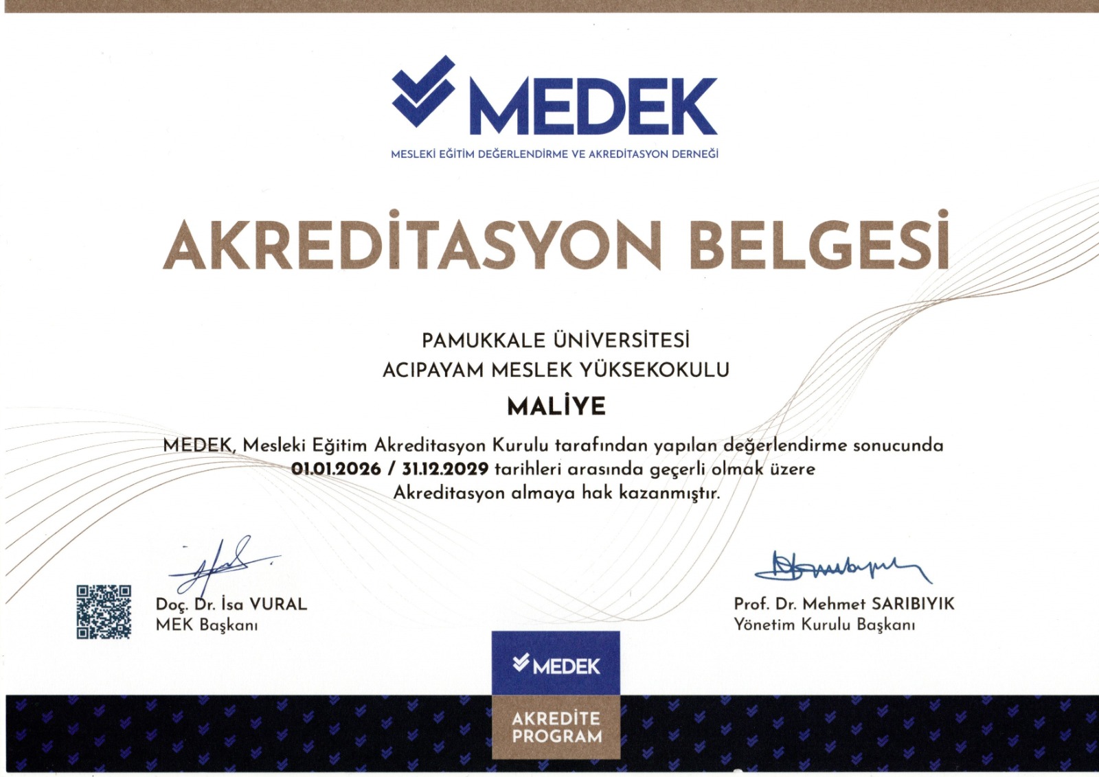 maliye-programi-medek-tarafindan-akredite-edildi